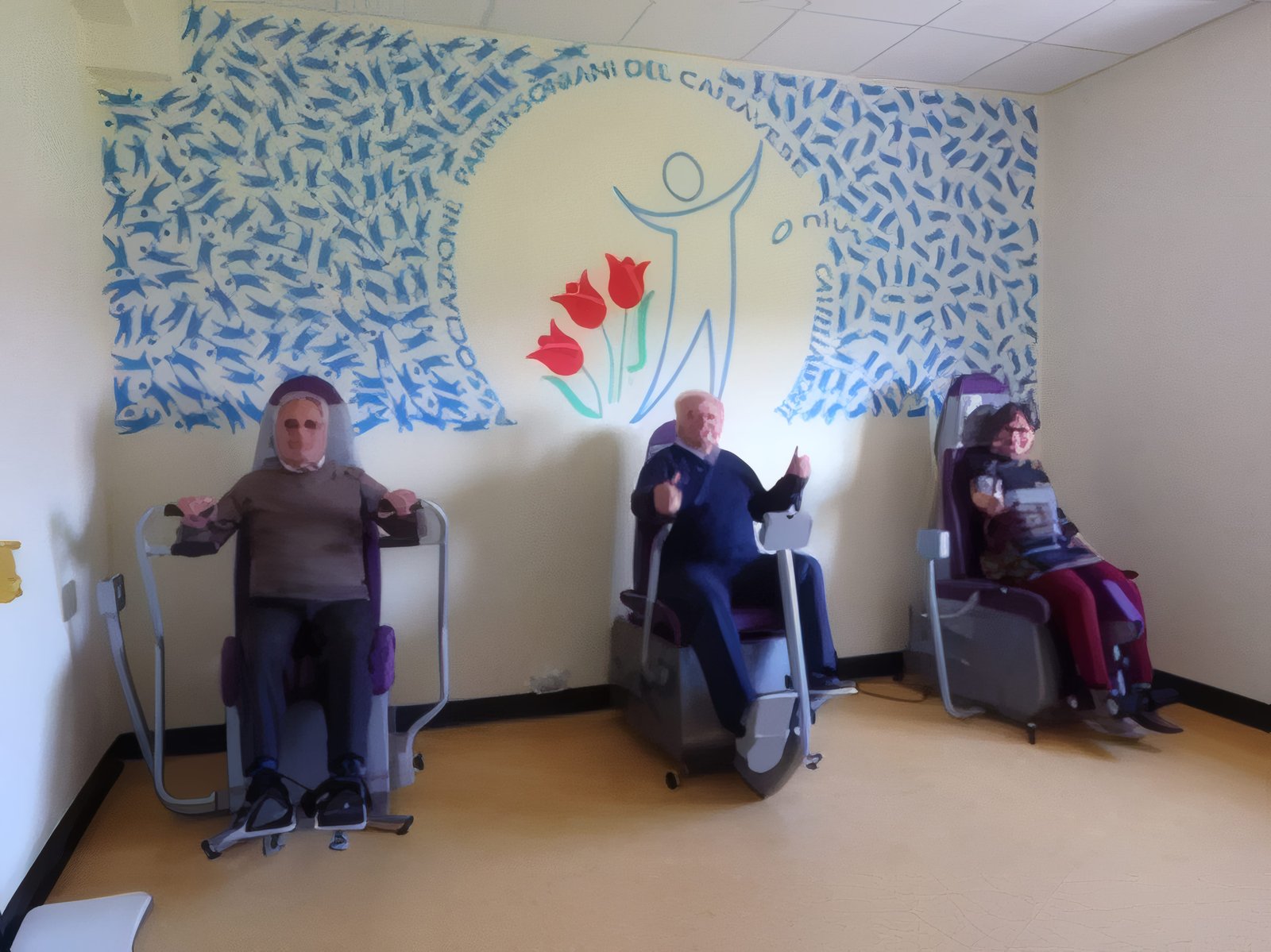 Palestra riabilitativa con attrezzi a movimento assistito